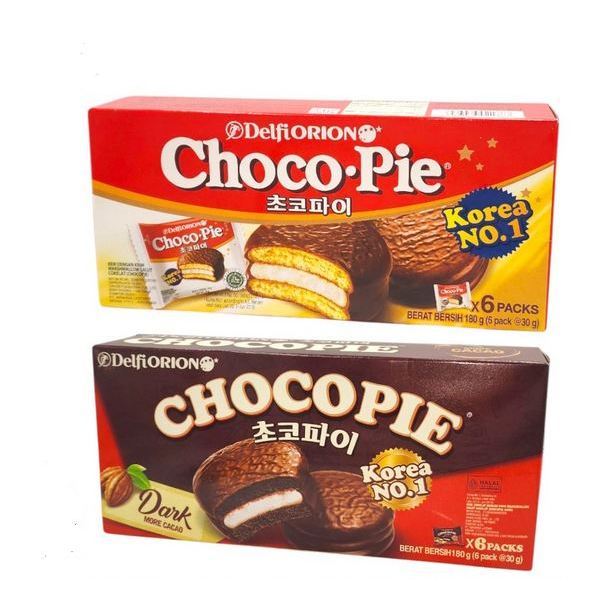 Choco Pie - sandwich biscuit cokelat - delfi choco pie