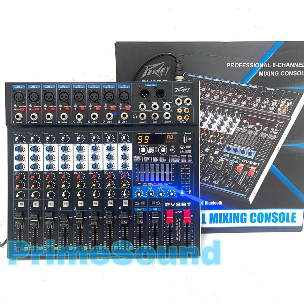 Mixer Audio PEAVEY PV8BT with Soundcard Mixing 8channel / Peavey Pv8bt pv8bt bagus murah( Bisa COD )