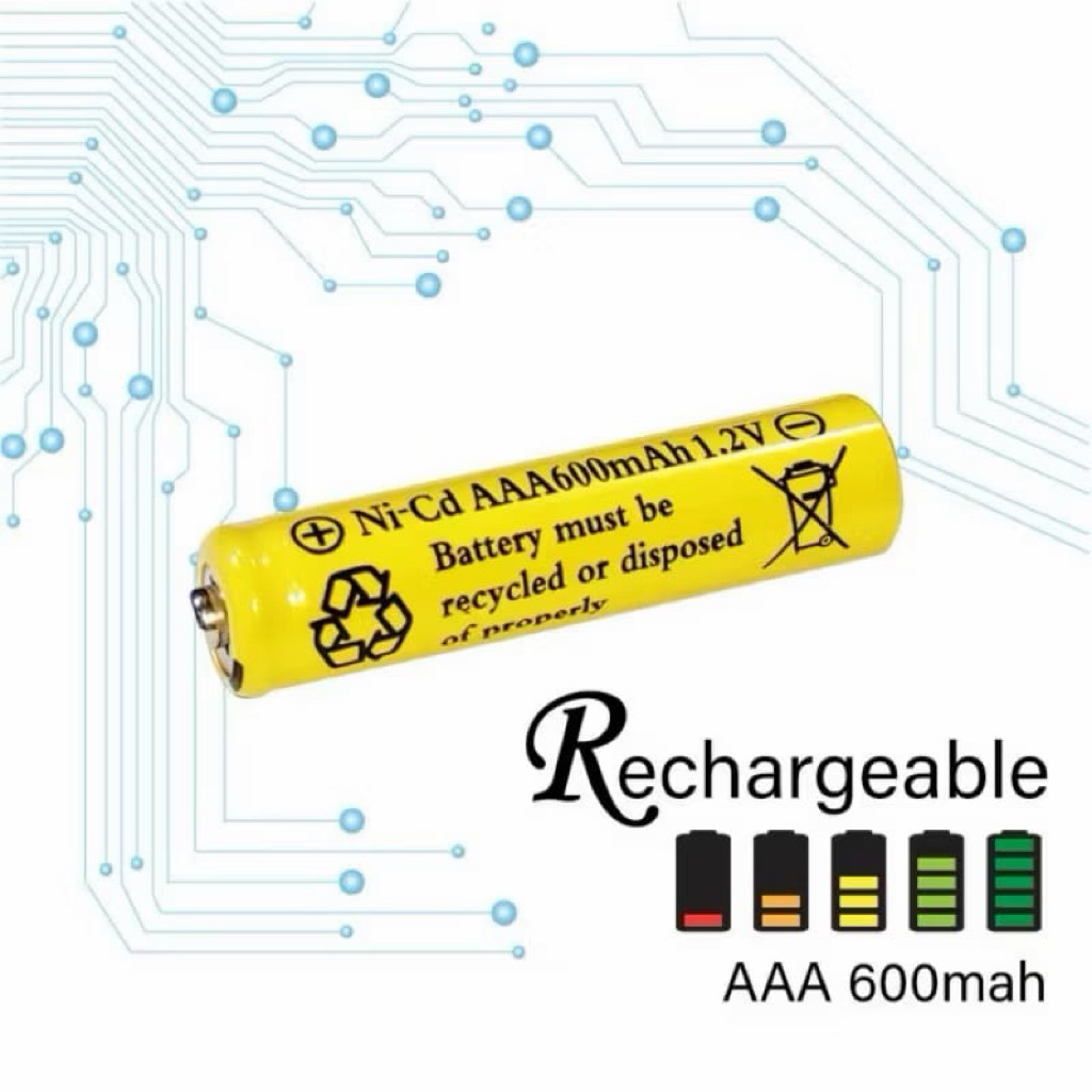 Baterai Rechargable AAA 600mAh