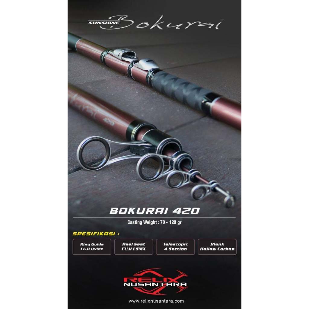 Rod TELESCOPIC SURF RELIX NUSANTARA BOKURAI 420cm