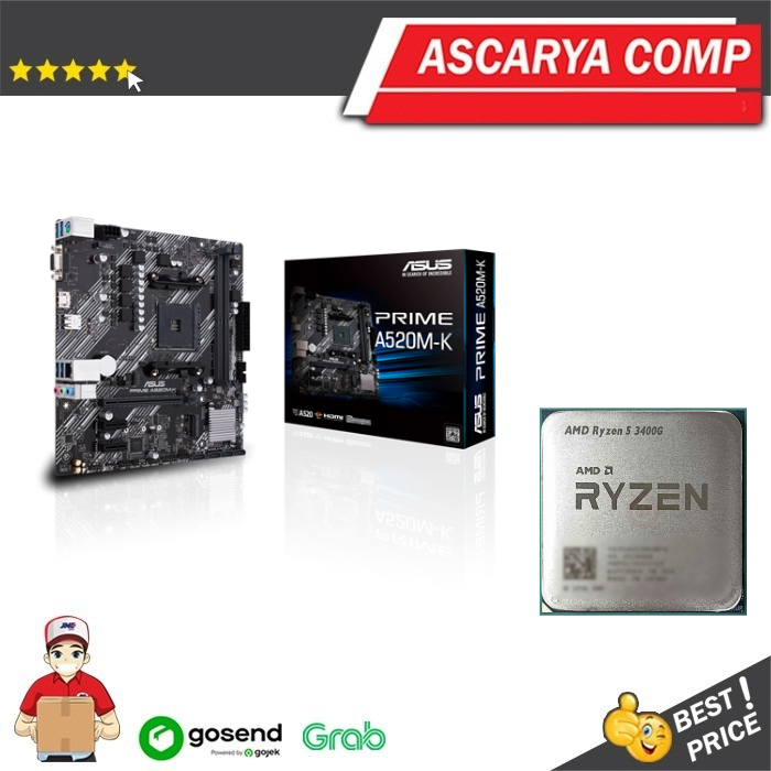 (BUNDLE) ASUS A520M-K + Ryzen 5 3400G