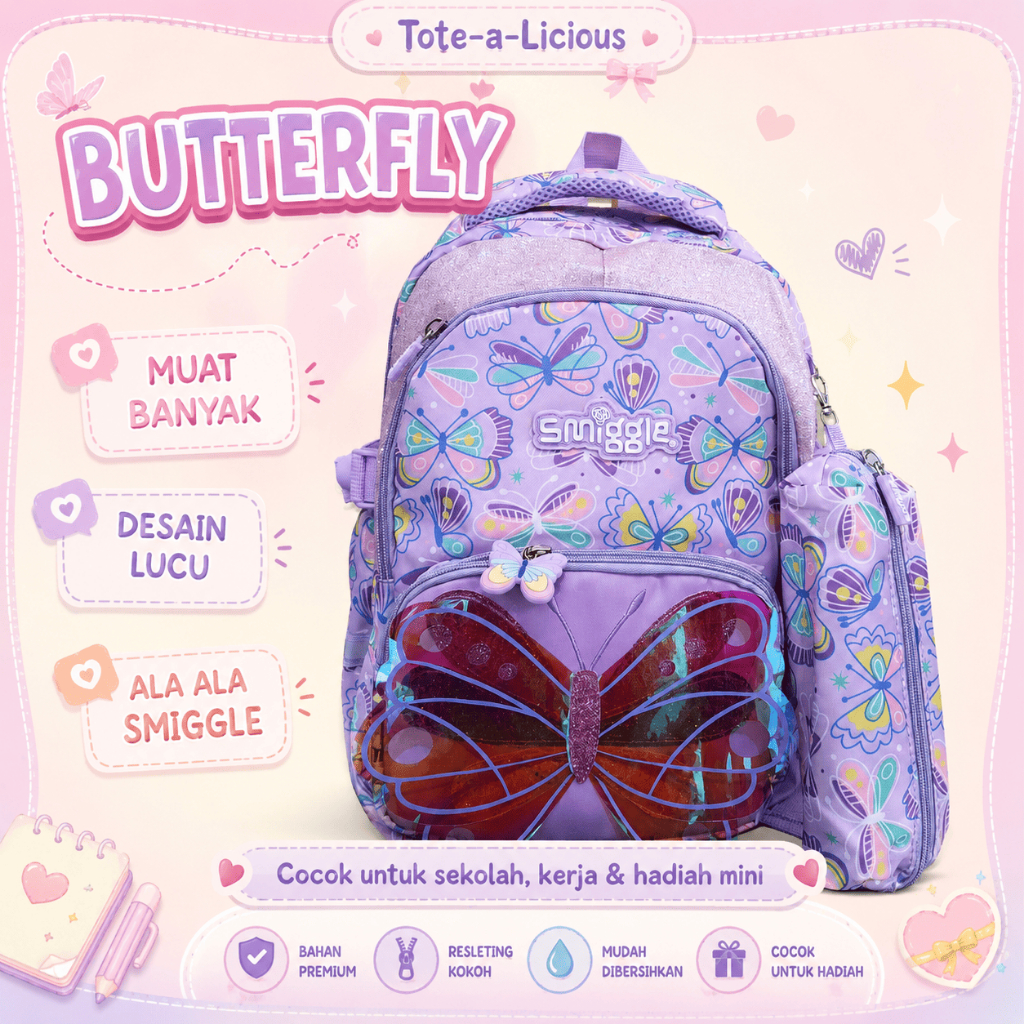 Tas Sekolah Premium Model Smiggle MOANA SPIDERMAN | Ransel Anak Tebal