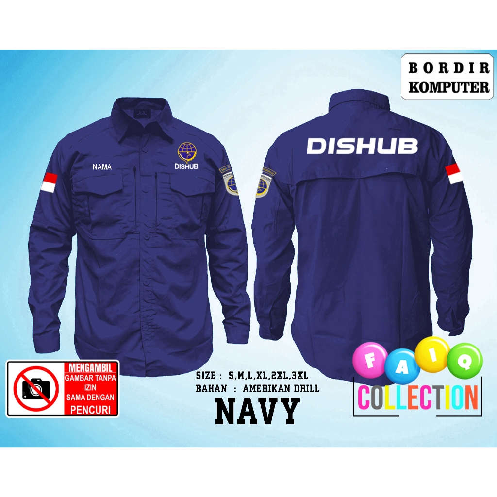 Jual Kemeja Bordir Kemeja Tactical M - TAC DISHUB - DINAS PERHUBUNGAN Free Nama Dada - Kemeja Tactic