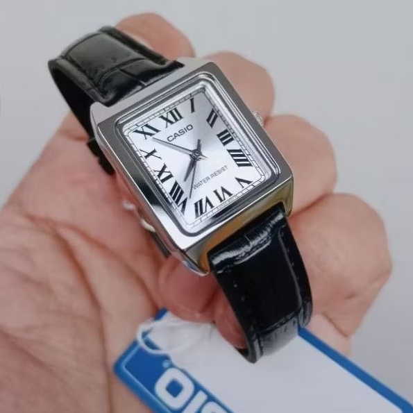 Casio Tank strap kulit hitam