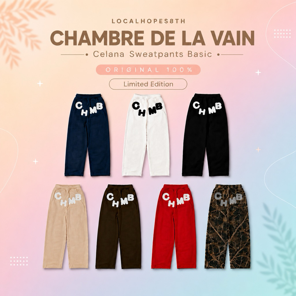 [ORIGINAL 100%] Celana Sweatpants Chambre De La Vain - Sweatpants CHMB - Celana Chmb Purdy Black - C