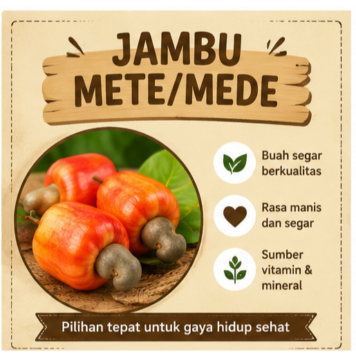 Jambu Mete/Mede 1 kg -  Segar & Alami Buah Jambu Mete untuk dikonsumsi langsung atau diolah