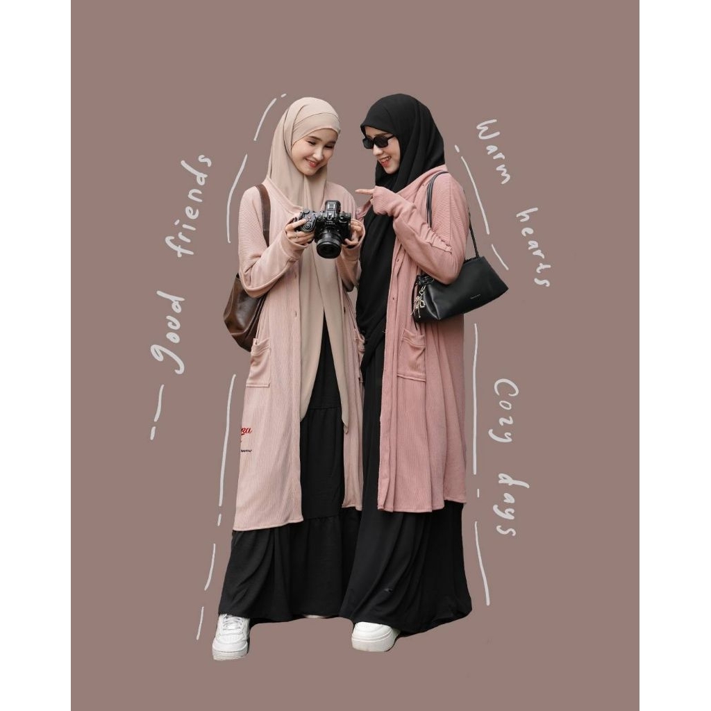 READY ZAYA OUTER SYARI BY KHUMAIRA SYARI | OUTER KARDIGAN PANJANG MUSLIMAH MURAH | LONGCOAT KARDIGAN