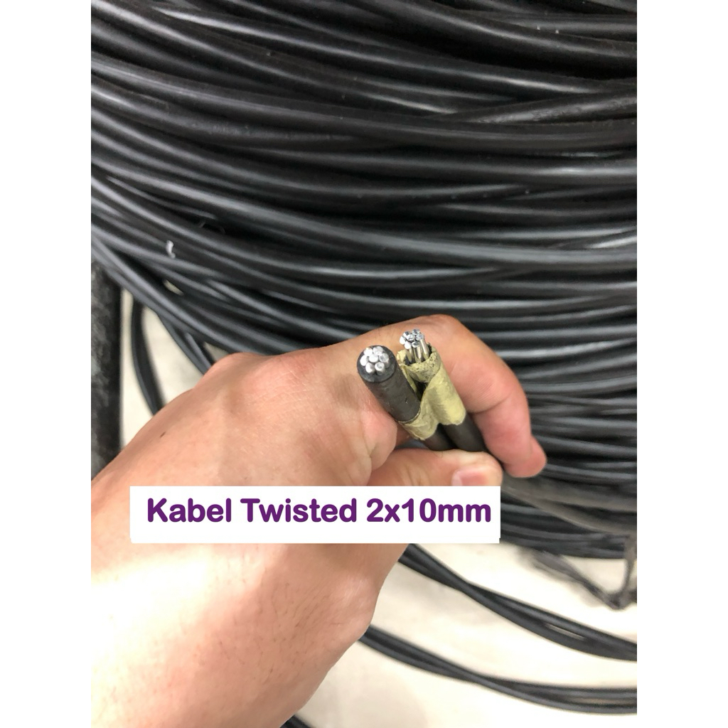 Kabel PLN Twisted Sr 2 x 10 Extrana / Merindo Meteran (1 pc = 1 Meter) - Kabel NFA2X