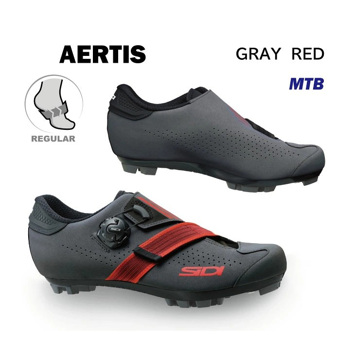 SIDI MTB AERTIS Grey Red - sepatu cleat MTB