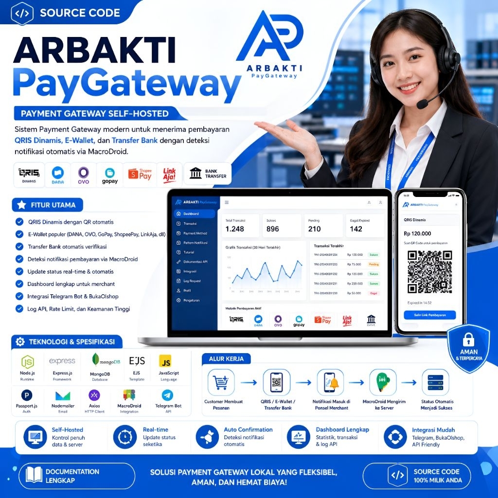Source Code Website Payment Gateway Self Hosted Node.js Express MongoDB