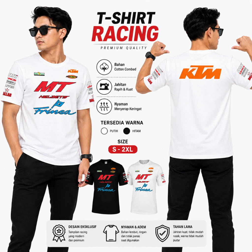 Kaos  MT Helmets racing team / tshirt pria wanita