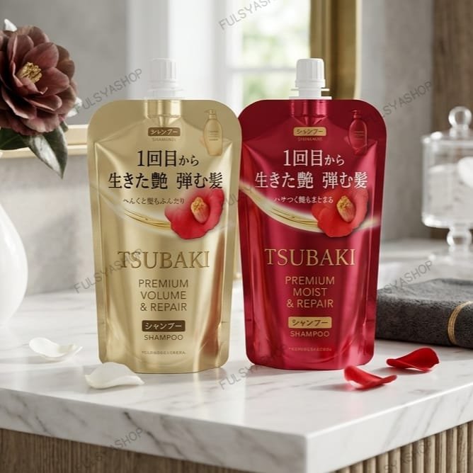 Tsubaki Premium Shampoo Conditioner Refill (Moist & Repair / Volume & Repair) Sampo Rambut Jepang Or