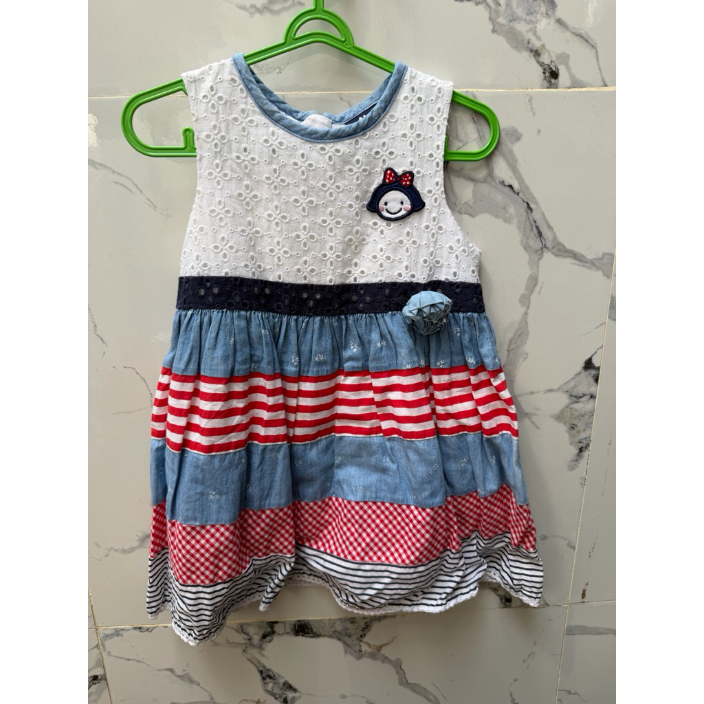 preloved dress katbol anak allo&lugh size 100 (1-3 tahun)