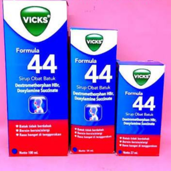 Sirup Obat Batuk Dewasa Vicks Formula 44- Meredakan Batuk Kering & Bersin
