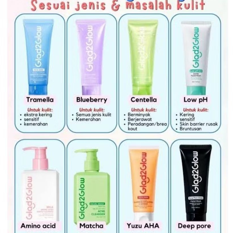 Glad2glow facial wash 70g - glad2glow face wash - glad2glow sabun wajah