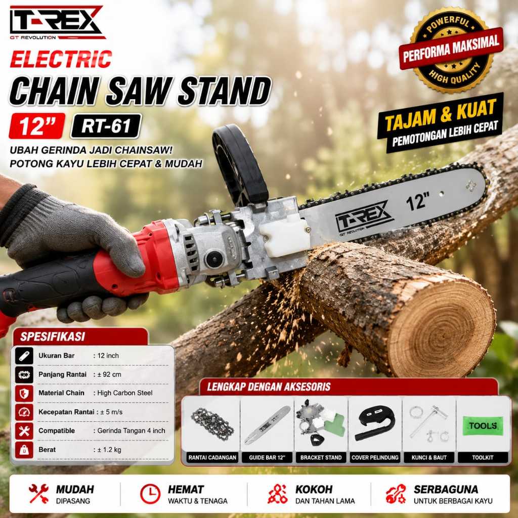COD Adaptor chainsaw gerinda konverter gergaji chainsaw 12inch 12 inc Gergaji Mesin kit Chainsaw Bra