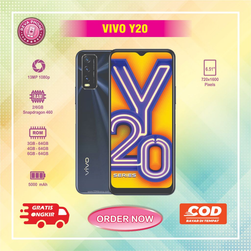 hp Vivo y20 ram 3/64 second batangan normal siap pakai tested