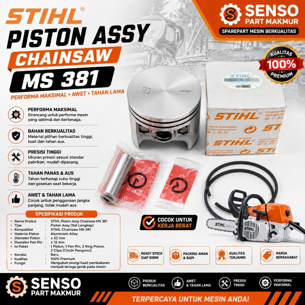 piston assy ms381 038| seher komplit ms381