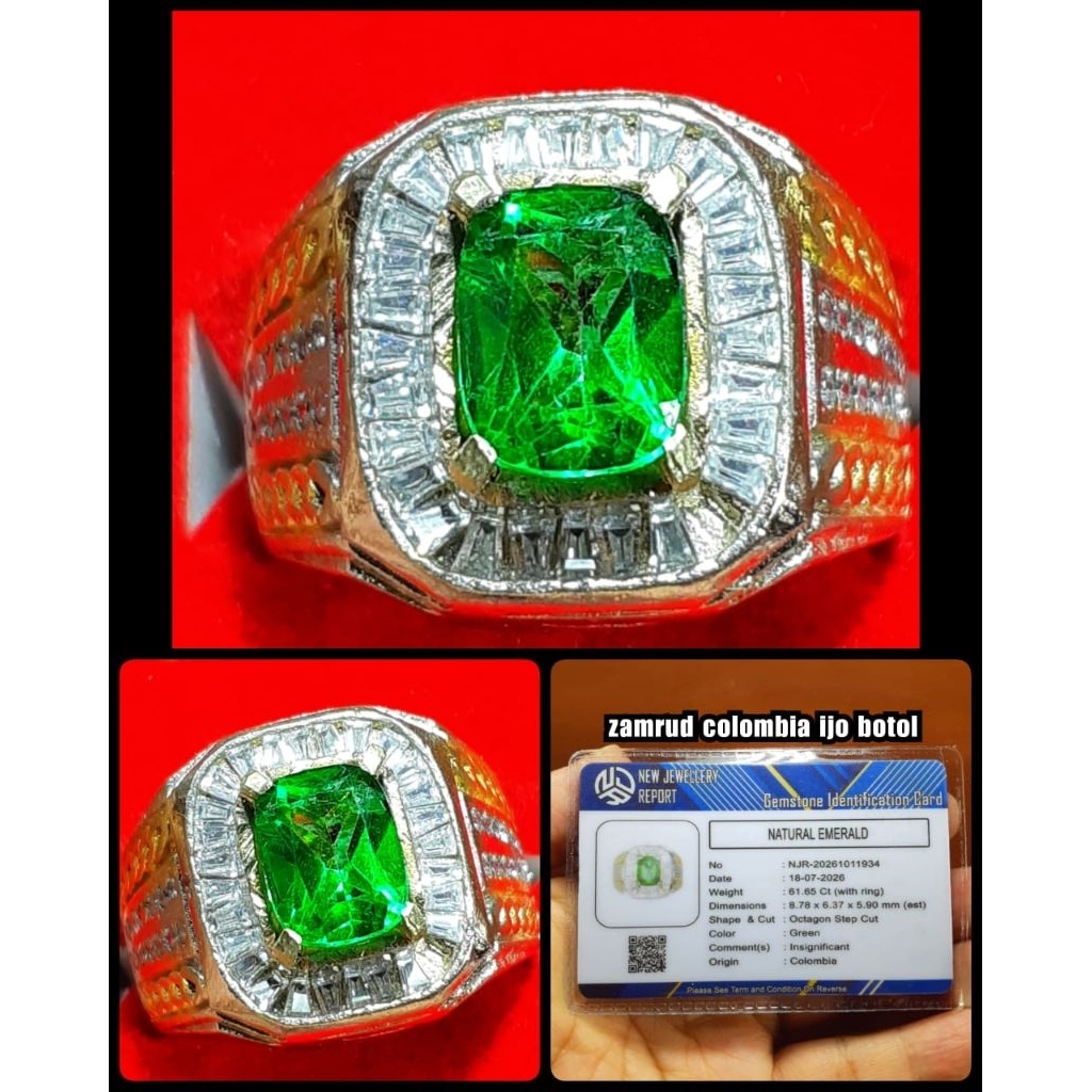 cincin permata Jamrud emerald colombia