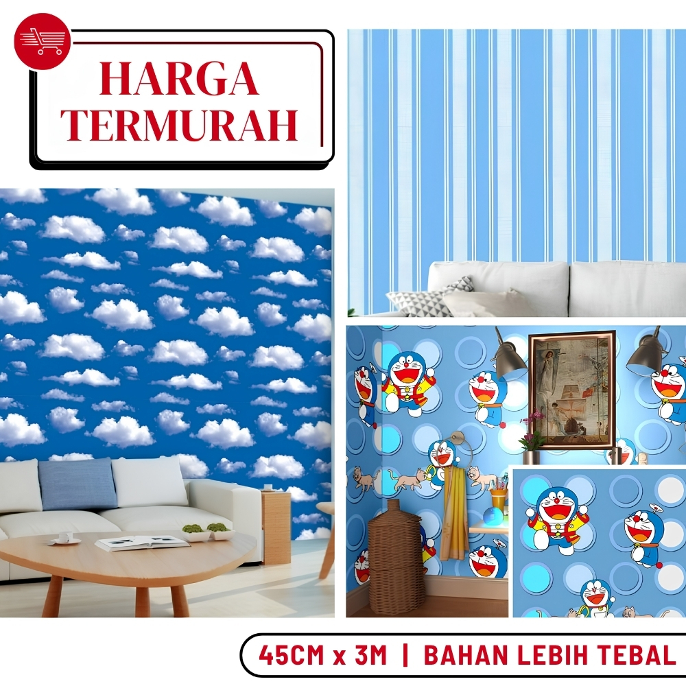 Wallpaper Dinding Doraemon Walpaper Dinding Doraemon Stiker Dinding Kamar Stiker Langit Murah