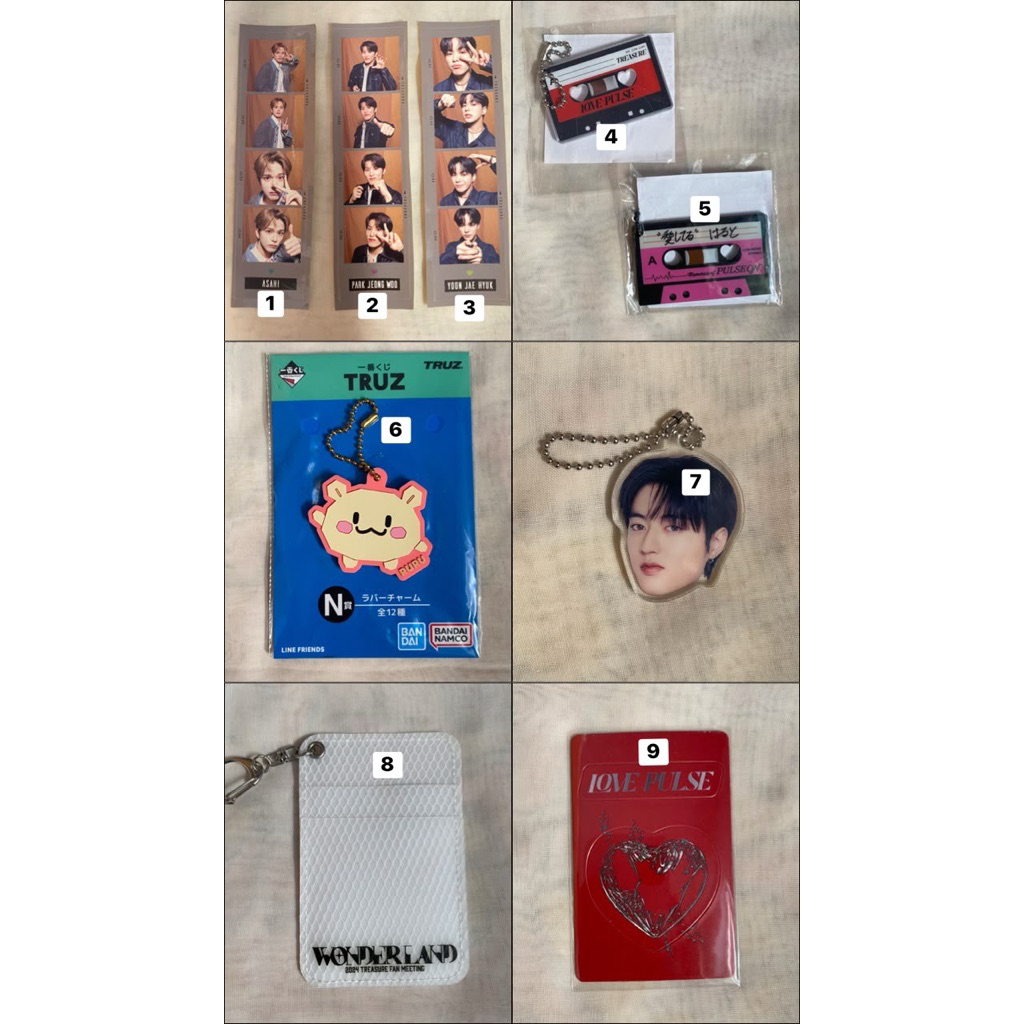 [READY] OFFICIAL TREASURE STICKER FACE KEYRING TRUZ RURU CARD HOLDER MAGNET LOVE PULSE GACHA ASAHI J