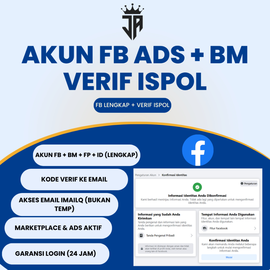 Akun Facebook Ads + Business Manager BM + Fanspage (Verif ISPOL)
