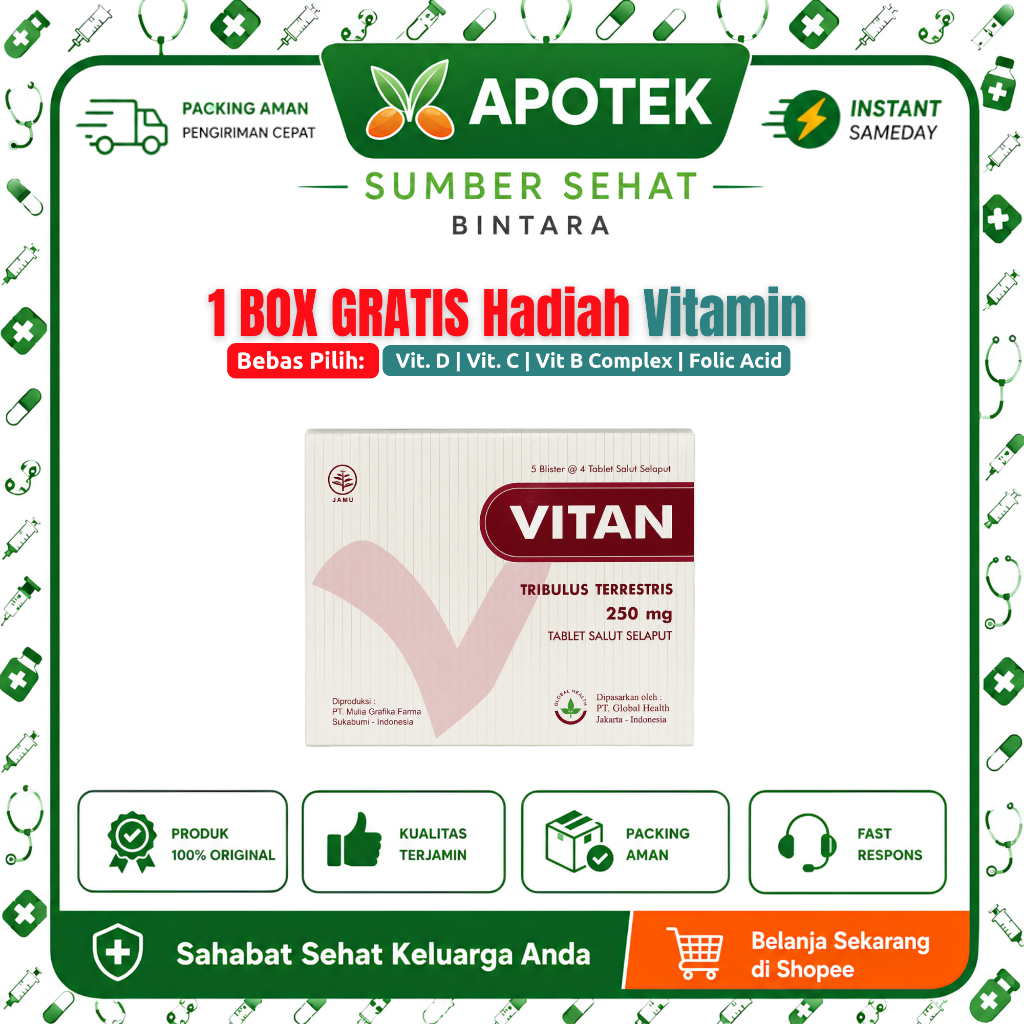 [BOX] Vitan | Suplemen Herbal | Tribulus Terrestris