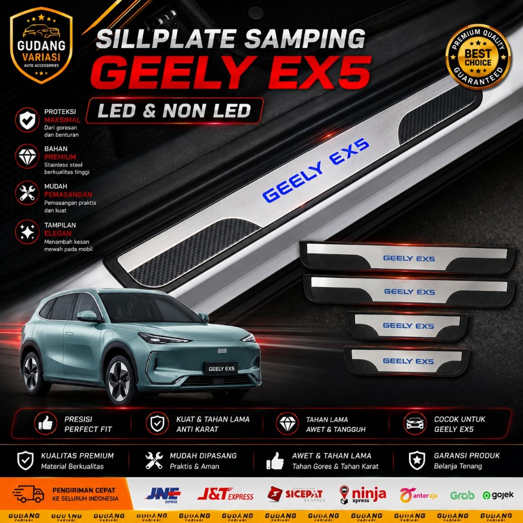 Sillplate Samping GEELY EX5 Model Deluxe Lampu / Non Lampu