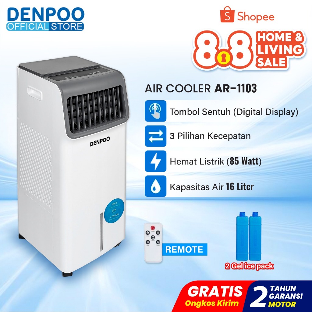 Air Cooler DENPOO AR 1208 XF 12 Liter LUAR KOTA/INSTAN