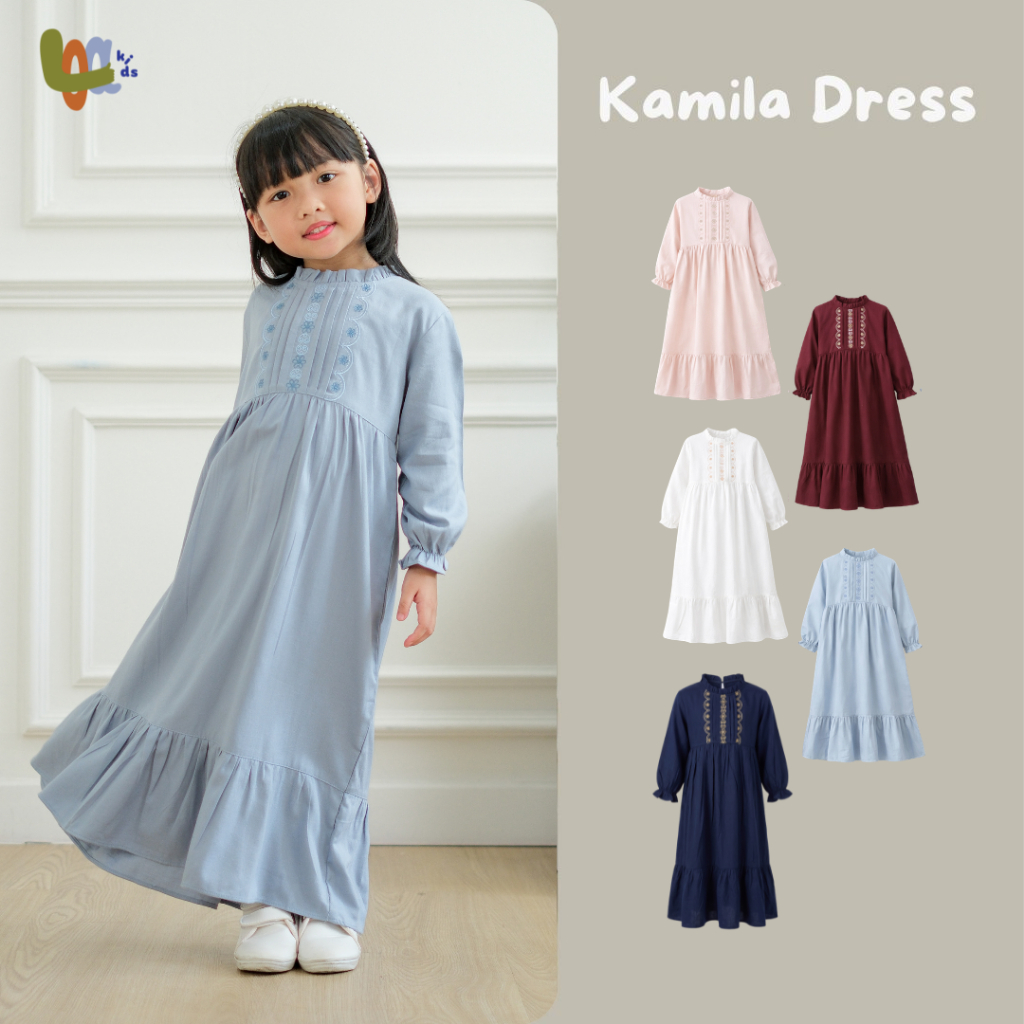 LOA STUDIOS Kids -  Kamila Dress Anak Gamis Anak Perempuan Raya Collection Kamila Gamis