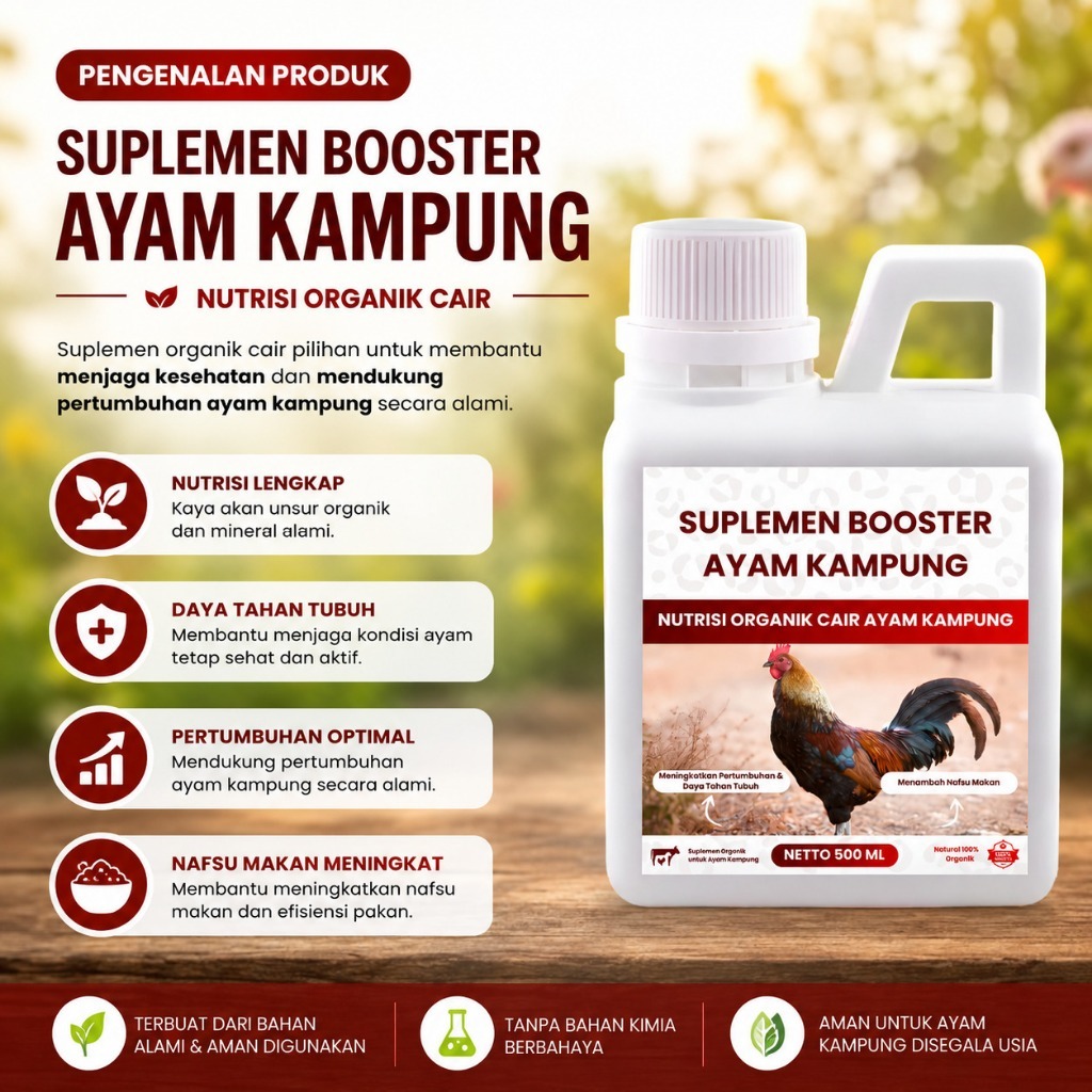 Suplemen Booster Ayam Kampung  500ml Booster Ayam Kampung Vitamin Pertumbuhan Penambah Nafsu Makan B