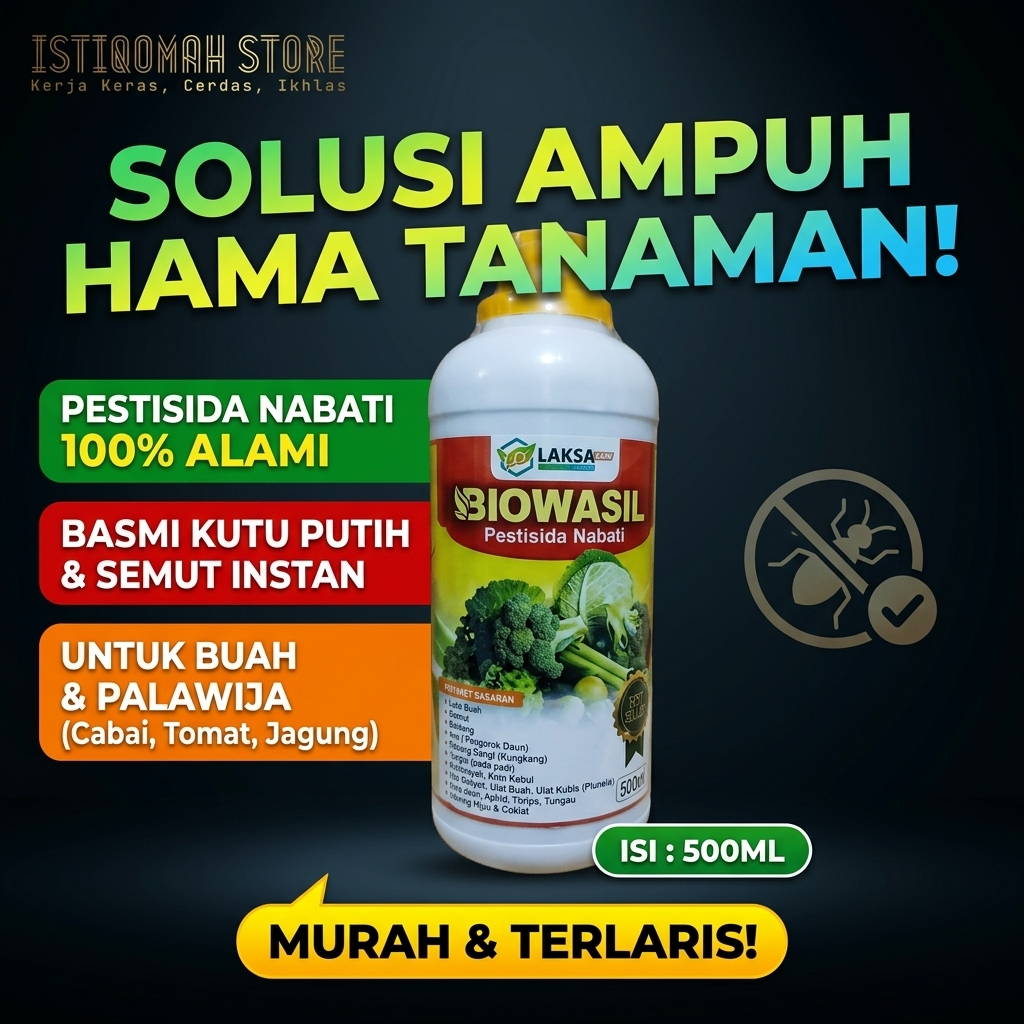 BIOWASIL 500ML Pestisida Nabati Obat Hama Tanaman Kutu Putih Dan Semut Pada Tanaman Buah Dan Plawija
