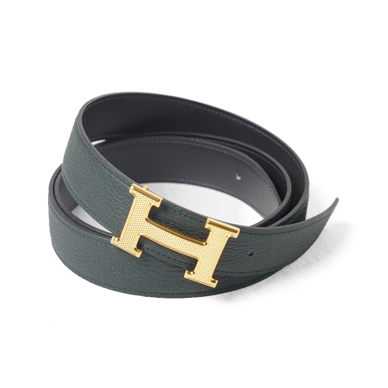 Ikat Pinggang HERMES GHW 42MM VERT OLIVE REVERSIBLE BELT 100% ORIGINAL