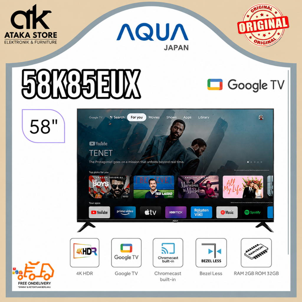 TV LED AQUA GOOGLE TV 58K85EUX/70K85EUX - 58INCH/70INCH LED GOOGLE TV AQUA