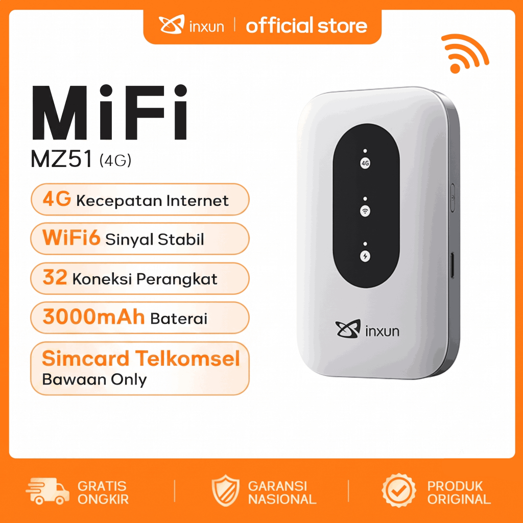 COD BONUS 120GB XINXUN MZ50 MZ51 Pocket Wifi  4G LTE Hotspot 3000mAh Powerbank modem Wifi6 portable 