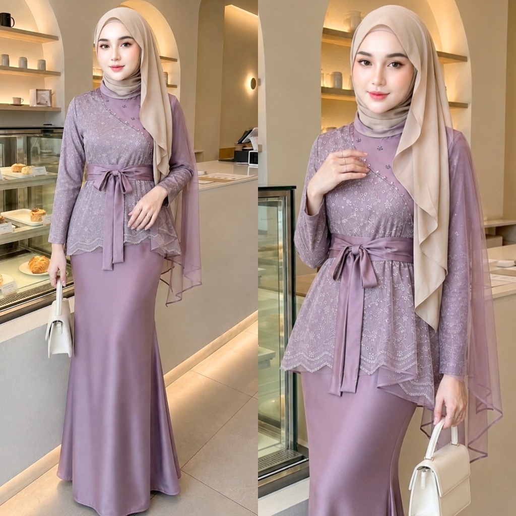 Affia Dress Pesta Kondangan Satin Brokat Premium Press Body Gamis Lebaran Bridesmaid
