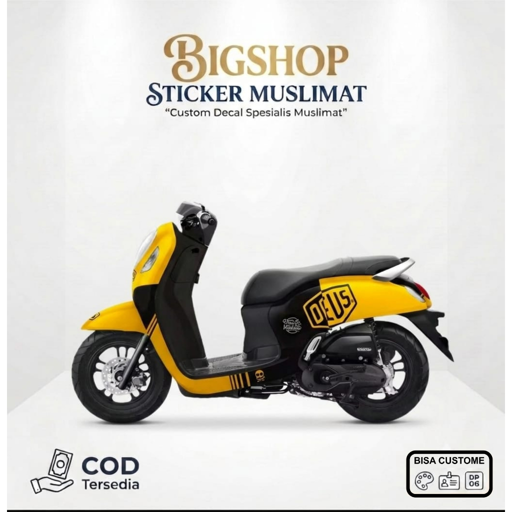 Decal Sticker New Scoopy 2021 motif Deus yellow black
