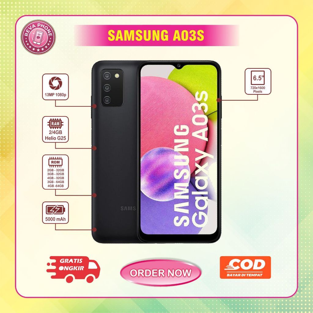 HP SAMSUNG GALAXY A03S  RAM 3/32GB Normal second batangan siap pakai
