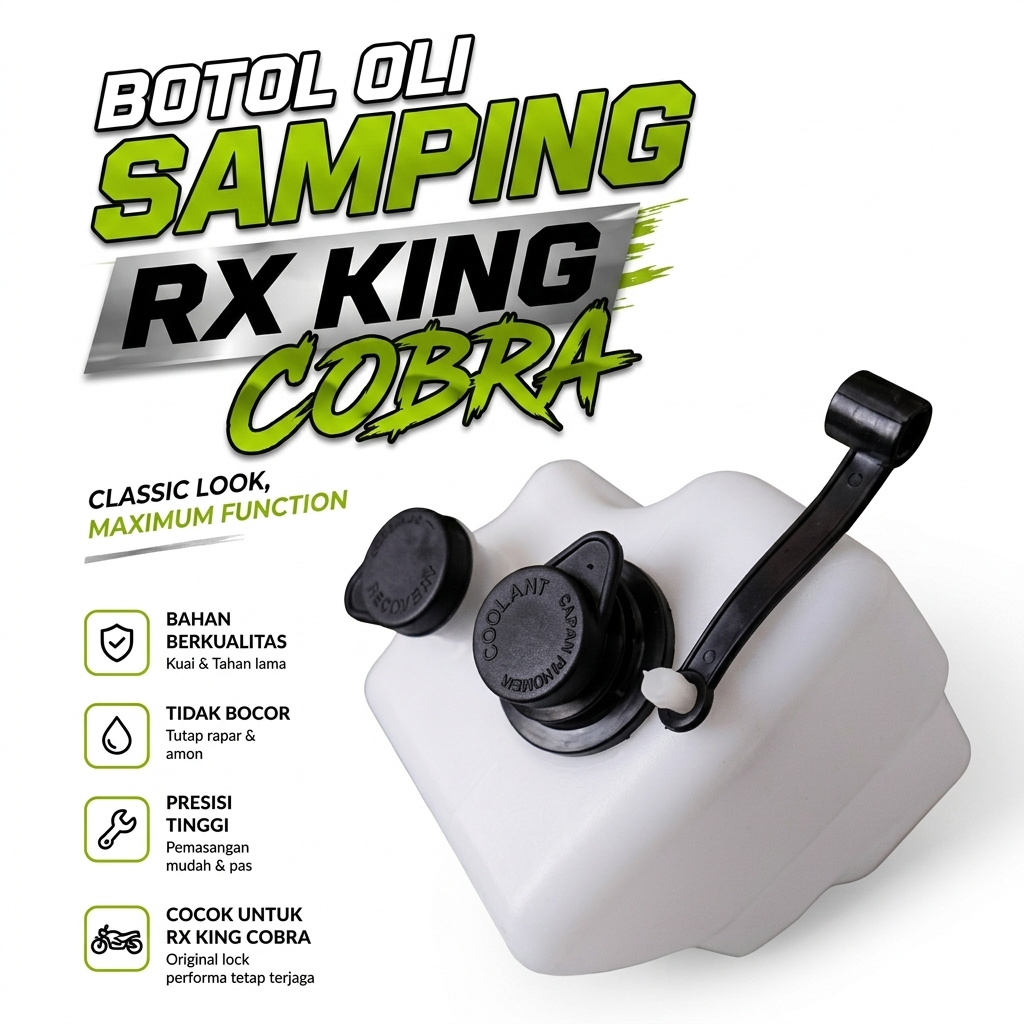 TABUNG BOTOL OLI SAMPING RX KING COBRA PUTIH/KEMPIS OLI/BOTOL OLI SAMPING RXKING COBRA PUTIH/RXK/RX1