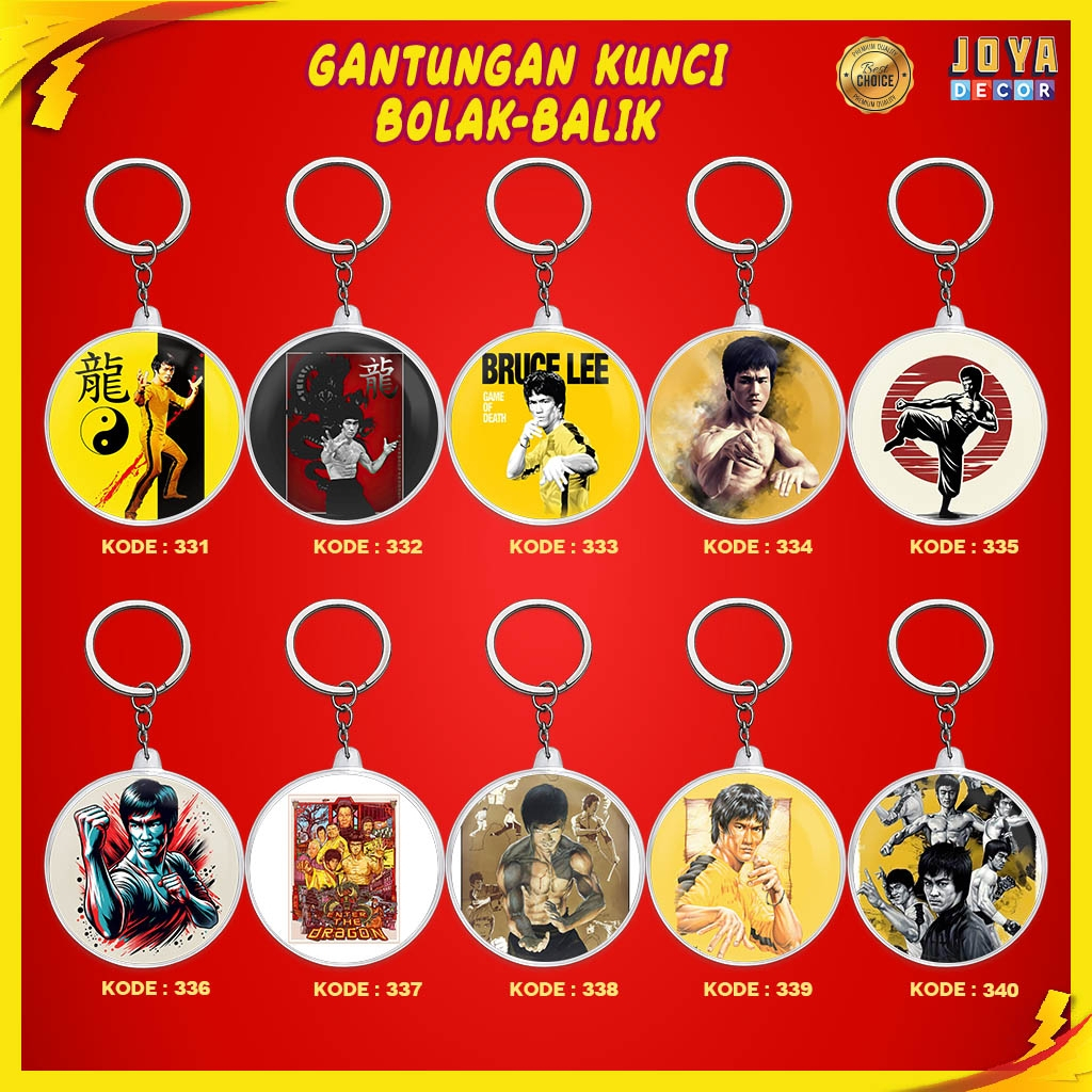 GANTUNGAN KUNCI BRUCE LEE / GANCI BRUCE LEE AKRILIK / GANTUNGAN KUNCI BRUCE LEE  BULAT XJ