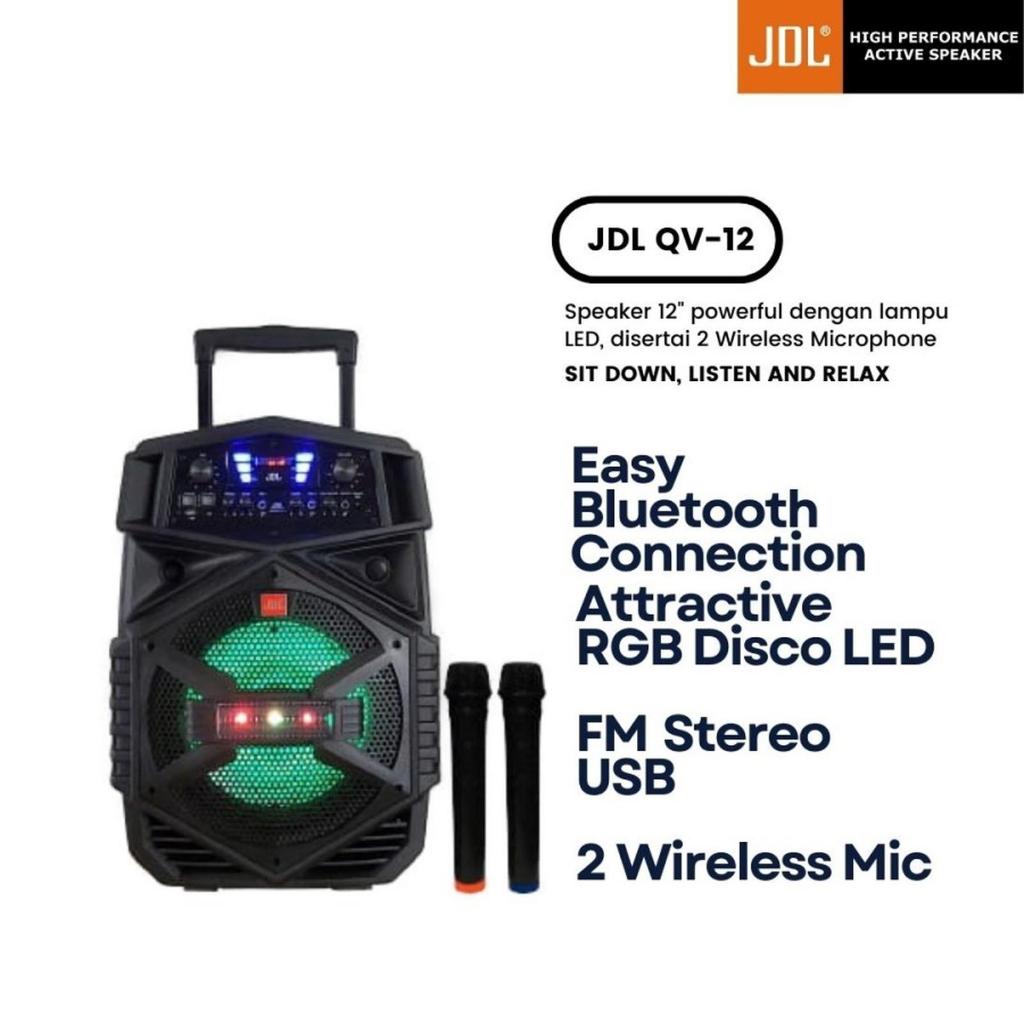Speaker Portable Wireless JDL QV-12 Bluetooth 12 inch QV12