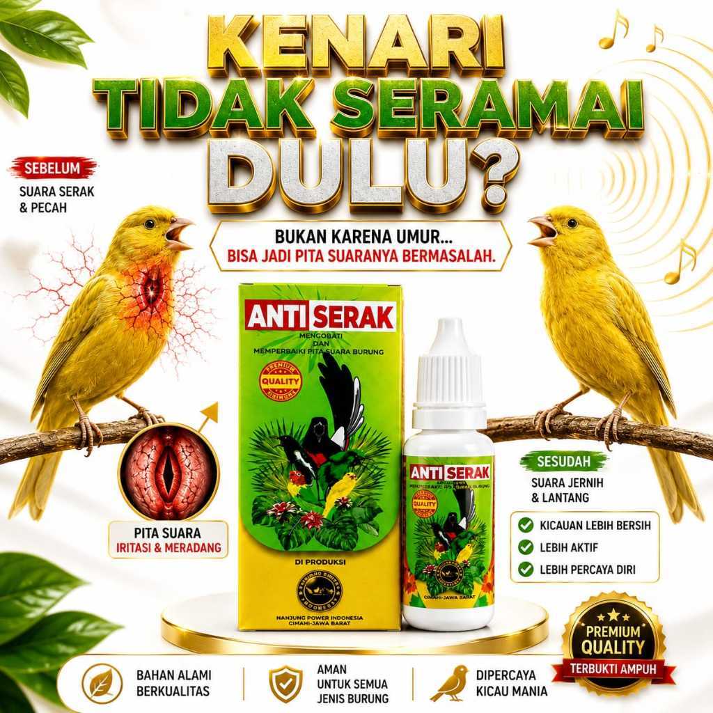 Obat Anti Serak Burung - Vitamin Anti Serak Burung - Obat Burung Serak Suara - Macet Bunyi - Agar