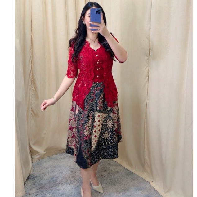 BATIK DAYANA/DRESS KEKINIAN/DRESS Dress Batik Wanita Model Kancing Depan Lengan Panjang untuk Acara 