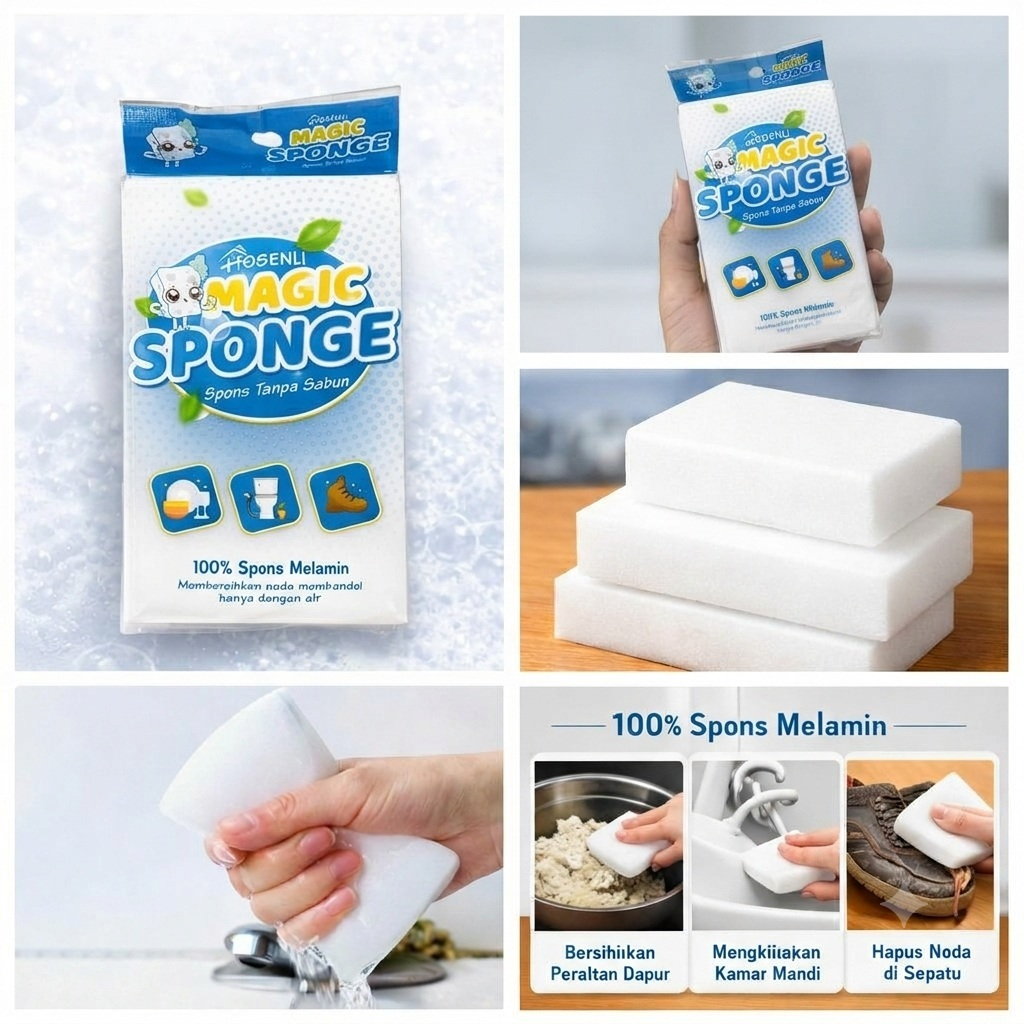 MH - Spons Ajaib Magic Sponge Melamine Pembersih Kerak Karat Panci Wastafel Noda Membandel