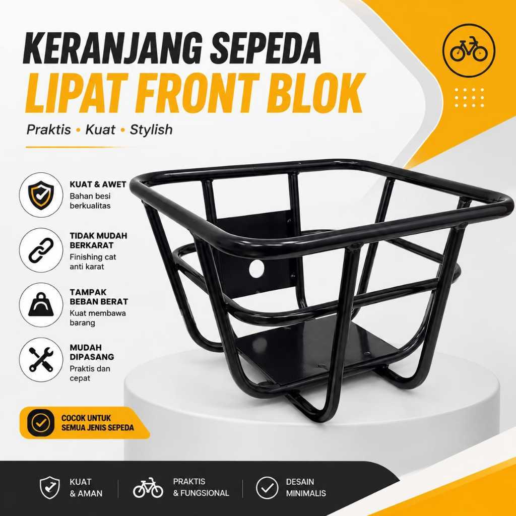 keranjang Sepeda Lipat Front Rack Depan Rack Sepeda keranjang sepeda