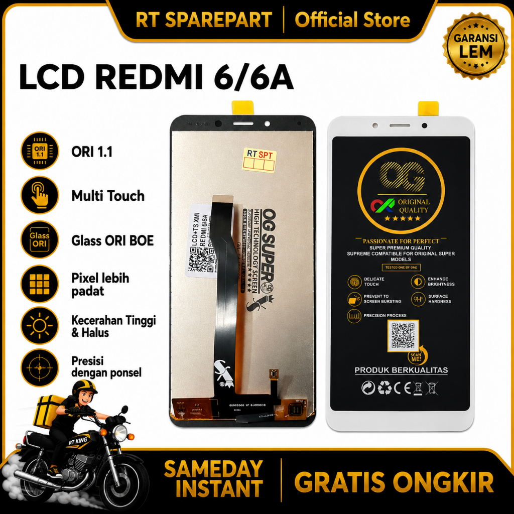 LCD REDMI 6/6A - ORIGINAL OEM 100% NEW