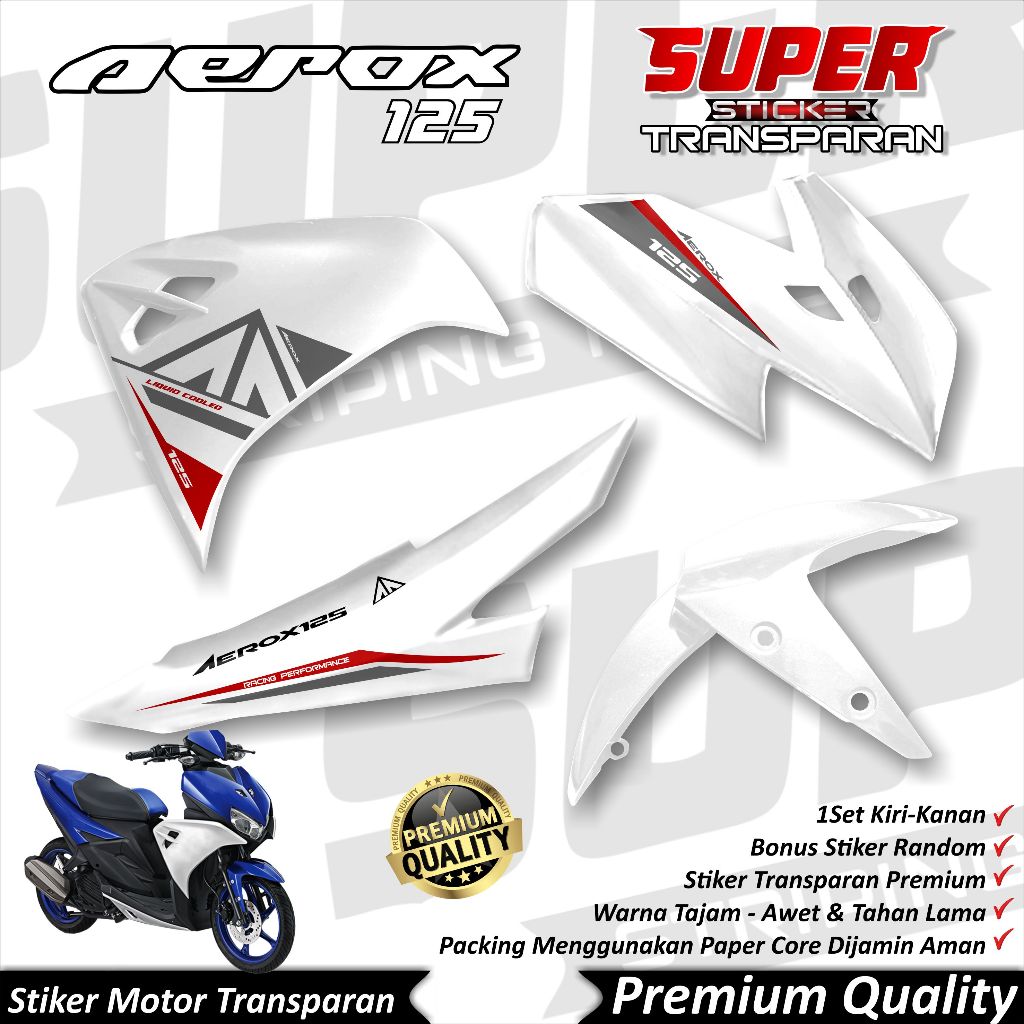Stiker Aerox Transparan keren Striping Aerox 125 Stiker Transparan UV AeroxStriping Aerox 125 LC