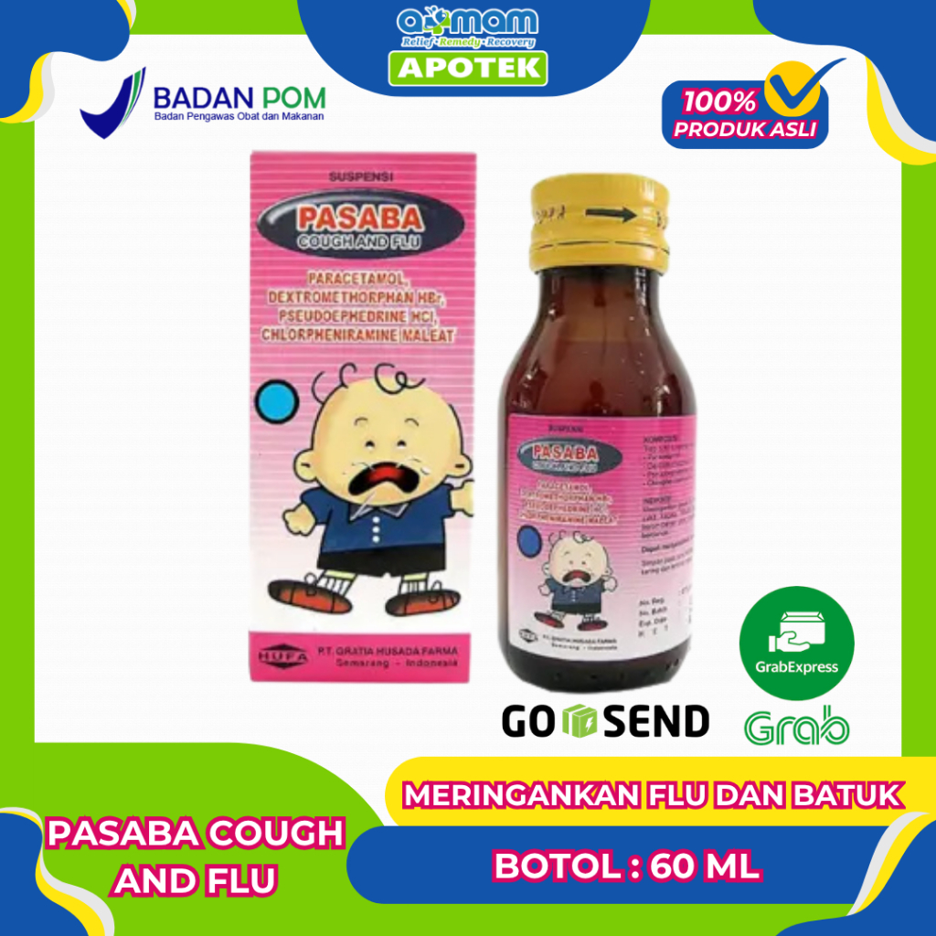 Pasaba Cough and Flu Suspending Anak Botol 60 mL Meringankan Flu dan Batuk