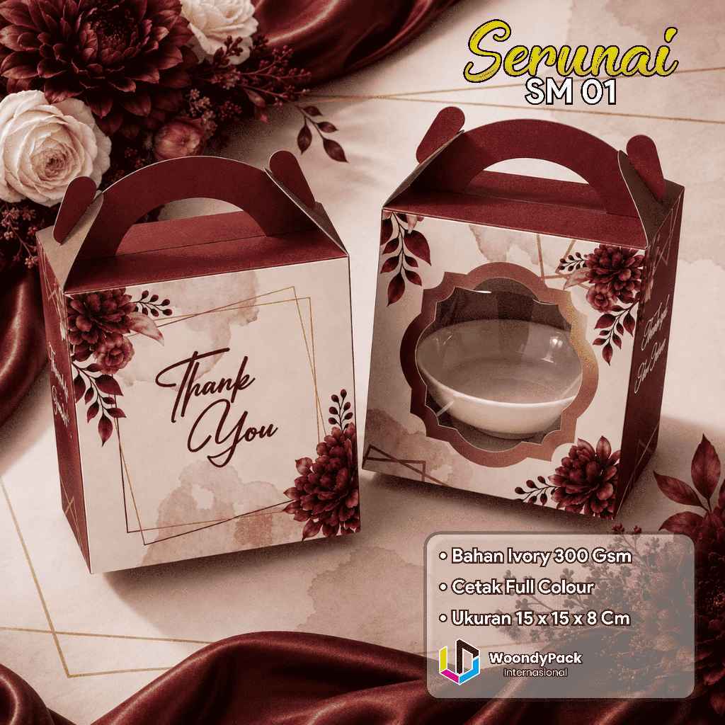 Box Mangkok Souvenir Pernikahan - Box Mangkok Two Tone Serunai SM Ready Stock