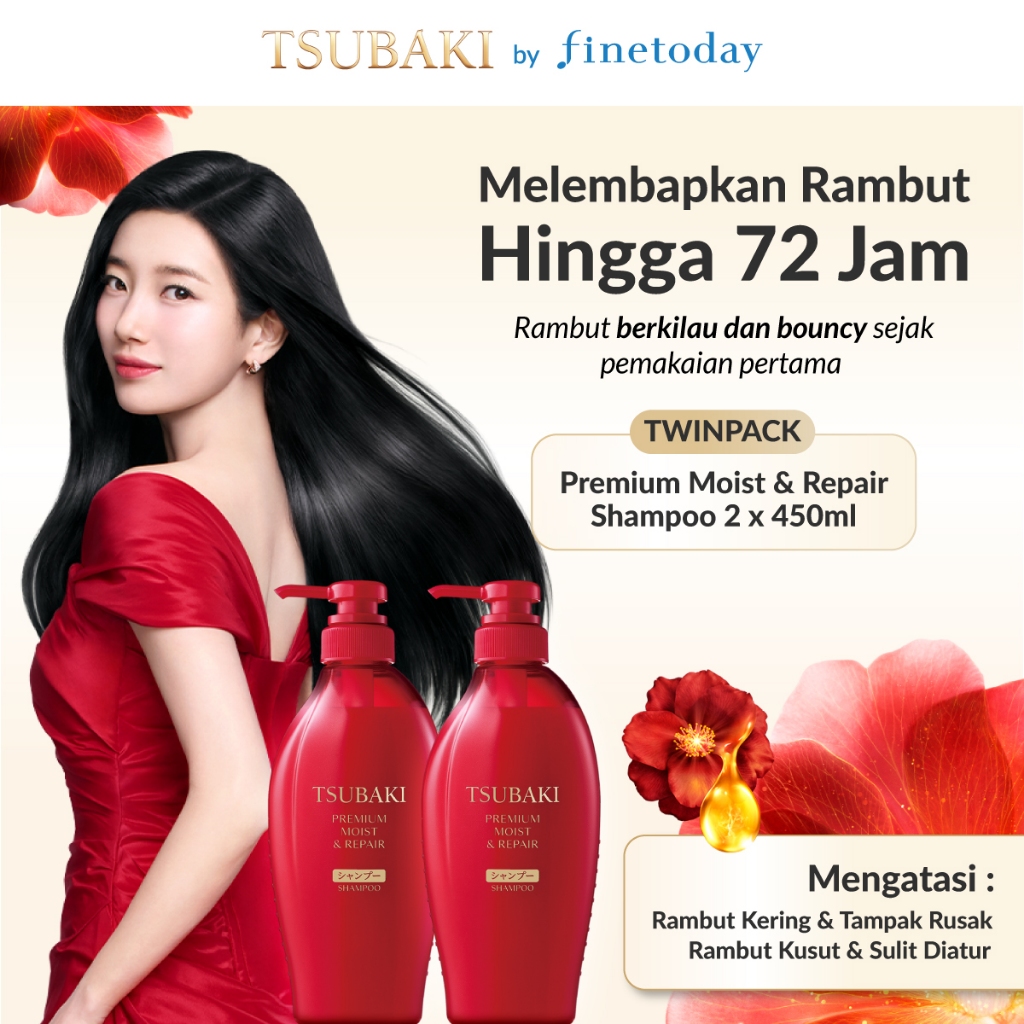 [TWINPACK] TSUBAKI Premium Moist Shampoo 450ml